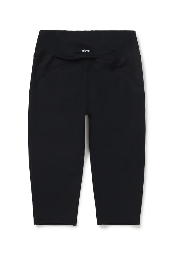 [26SM clove] Stretch Capri Leggings (Black)