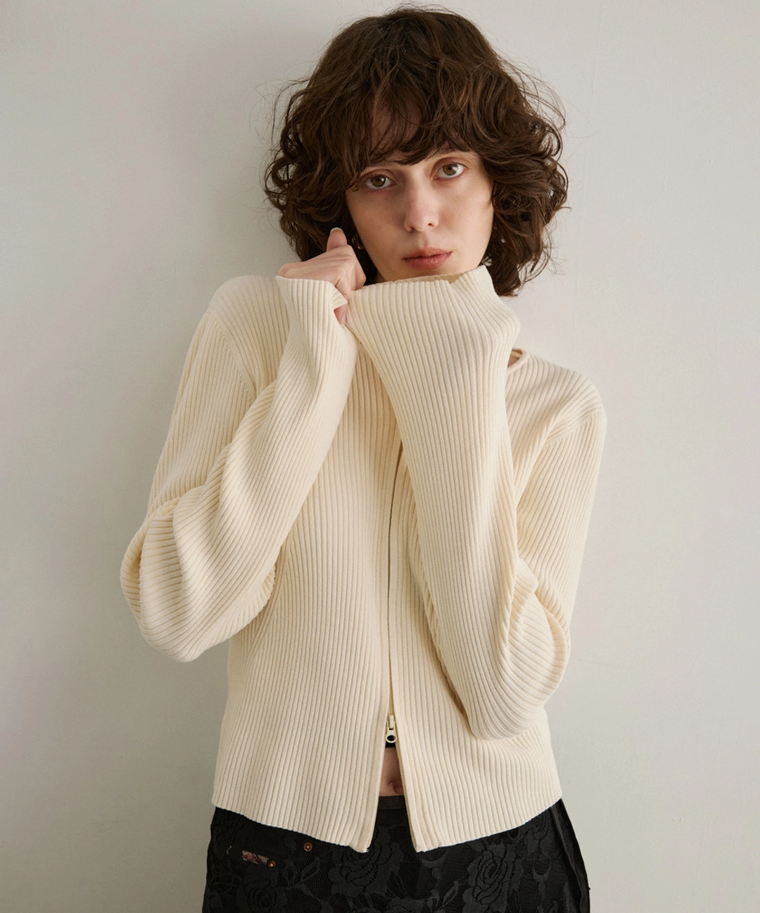 반원 아뜰리에 KN4286 투웨이 클로저 니트_Light beige 상품 이미지 2