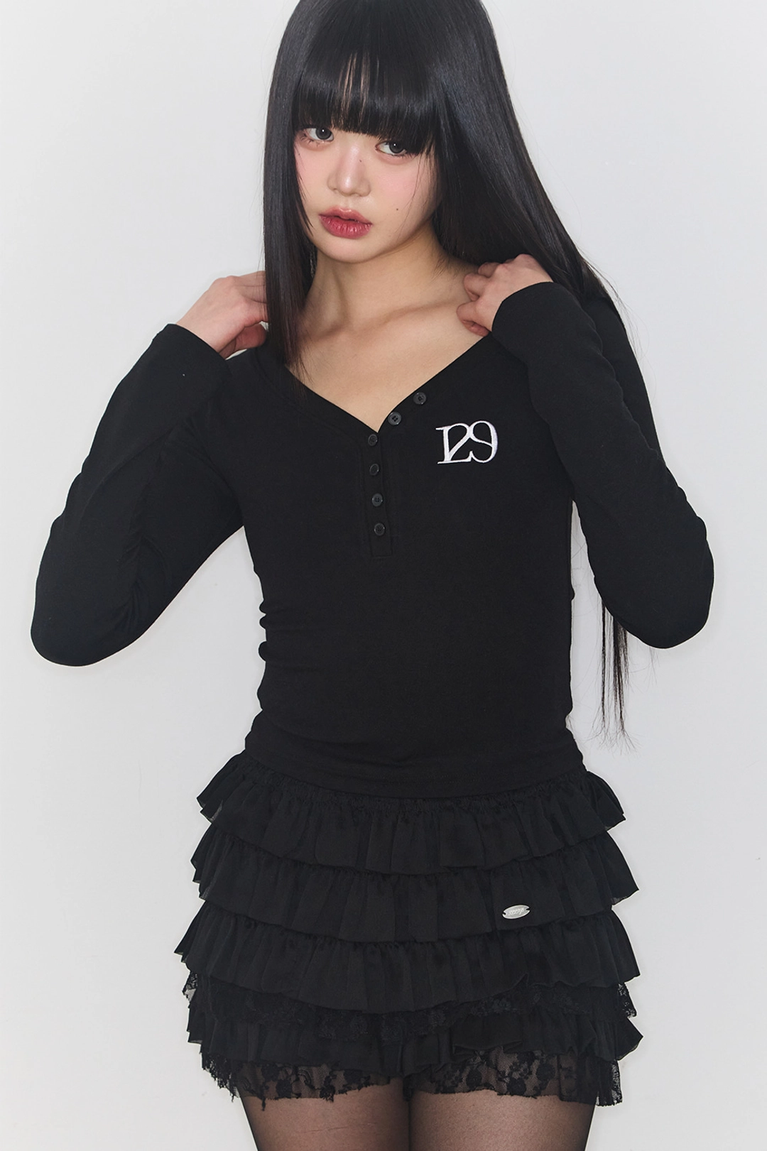 일리고 129 베이직 롱슬리브 블랙 상품 이미지 3