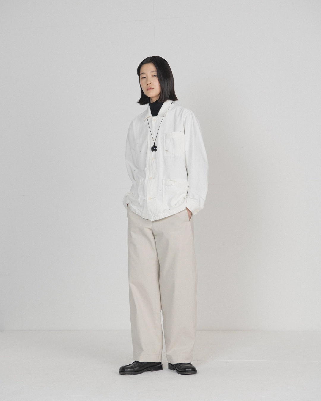 브라운야드 W French Work Jacket, Ivory 상품 이미지 2