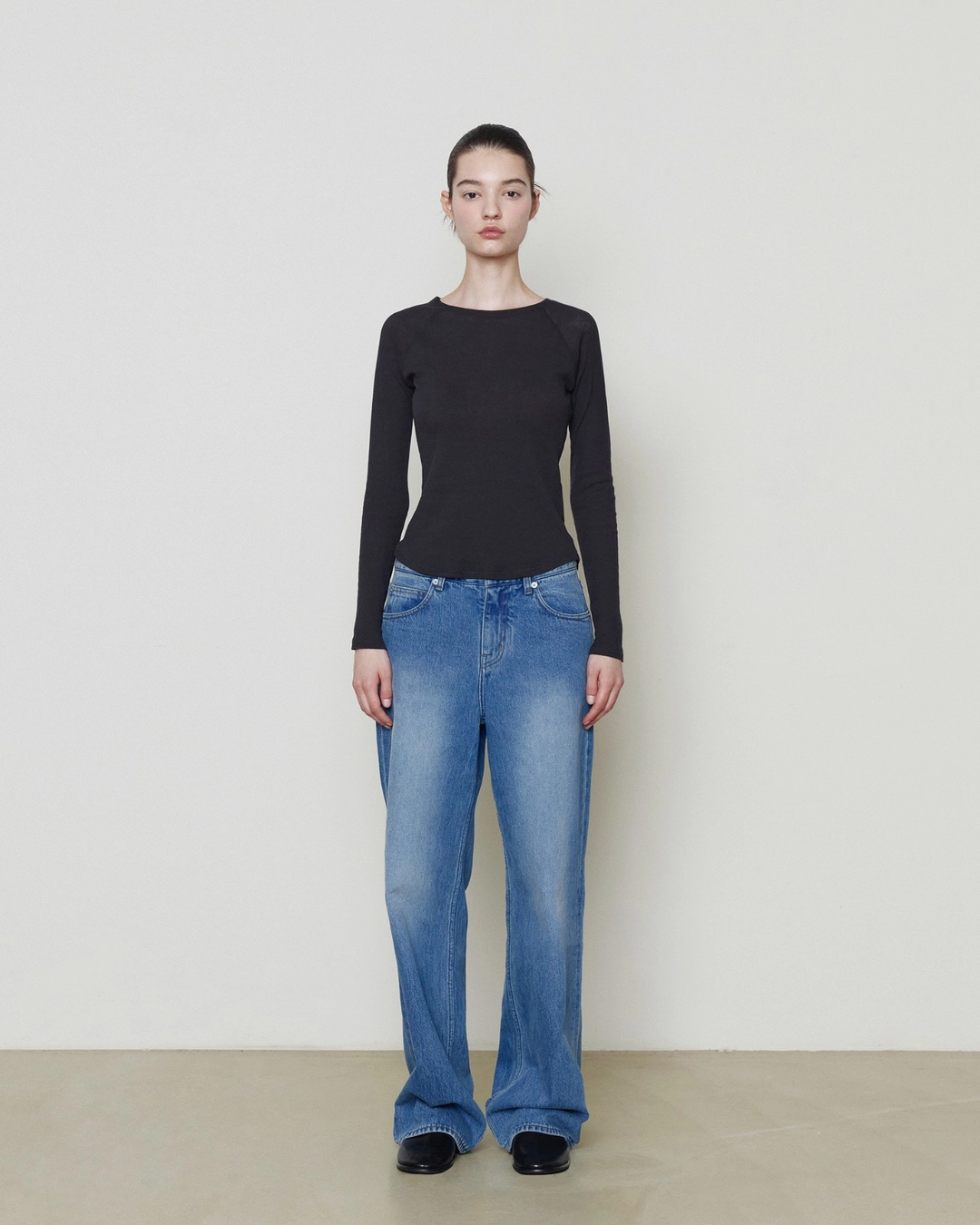 브라운야드 W Low Rise Wide Denim, Blue 상품 이미지 2