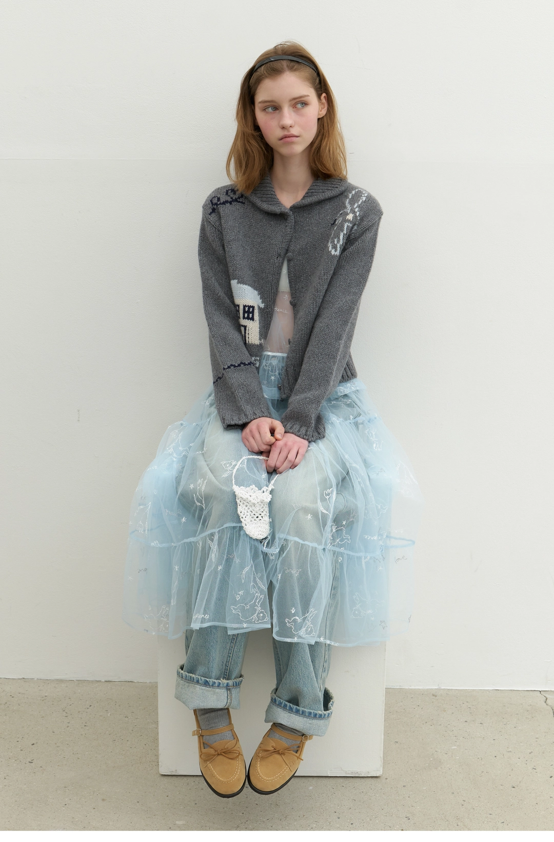 순수 Heart Layer Dress Blue 상품 이미지 1