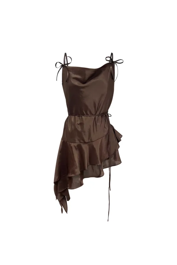 NYX MINI DRESS / BROWN