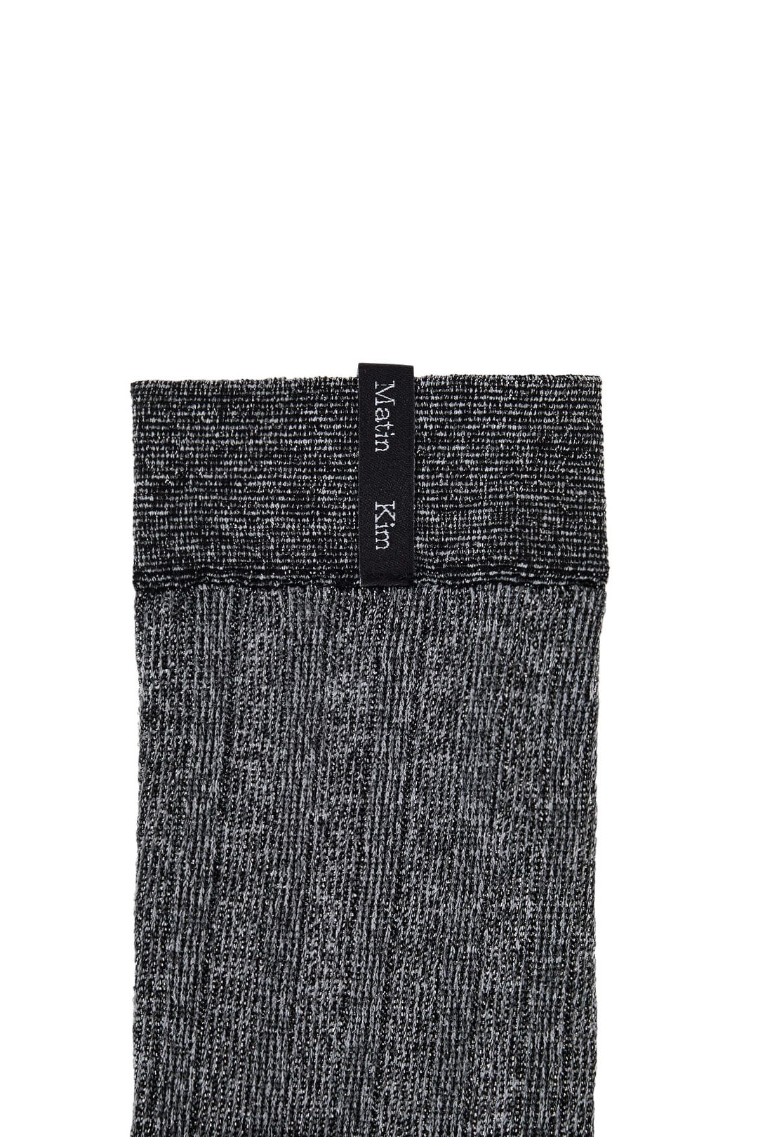 마뗑킴 METAL RIBBED STOCKING SOCKS IN CHARCOAL 상품 이미지 3