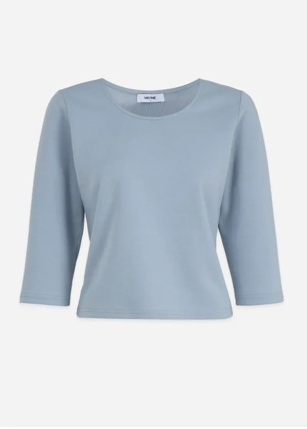  [44-120]  Miva U-neck Quarter Sleeve Tee  미바 유-넥 쿼터 슬리브 티 (봄-가을-데일리룩-데이트룩-베이직-오피스룩-출근룩-기본템-U넥-다이마루-7부-자체제작) 