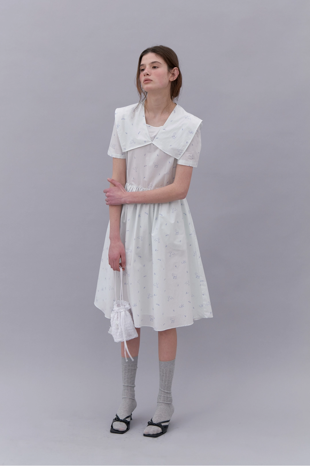 Lambie Cotton Dress (White)