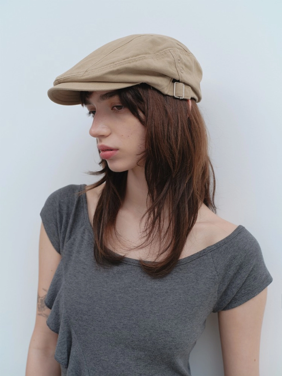 밀로 우먼 Herringbone Hunting Cap [Beige] 상품 이미지 2
