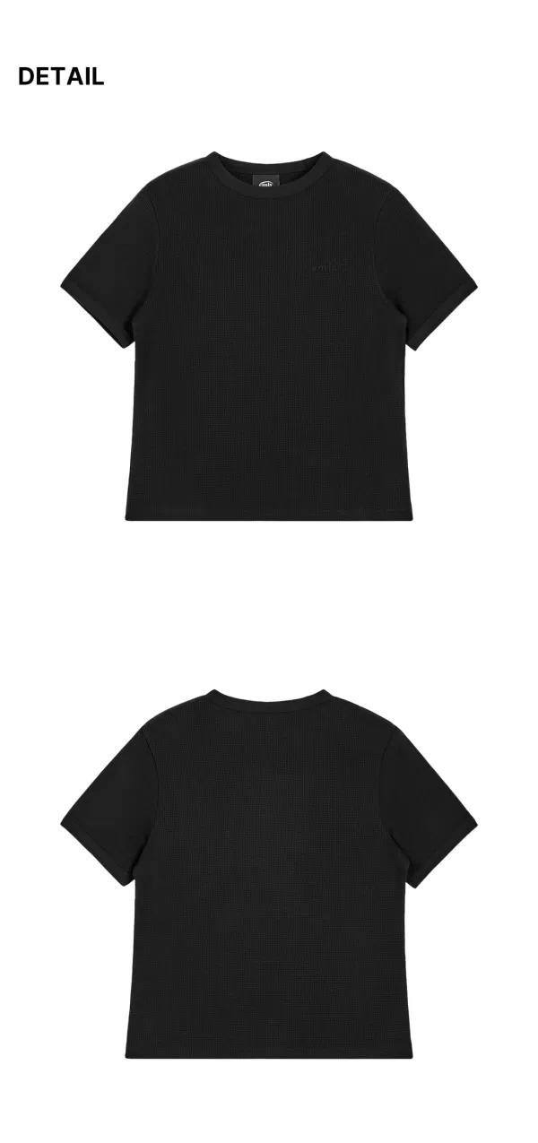 (W) WAFFLE T-SHIRT-BLACK