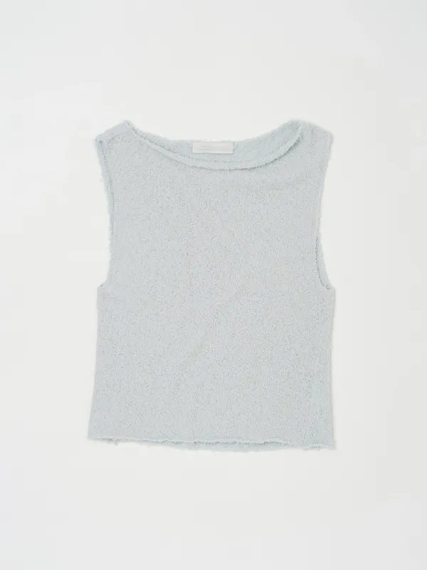 BOUCLE BOAT KNIT TOP IN SKY BLUE