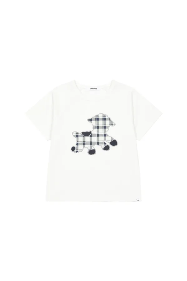 LITTLE SHEEP PATCH T-SHIRT, WHITE