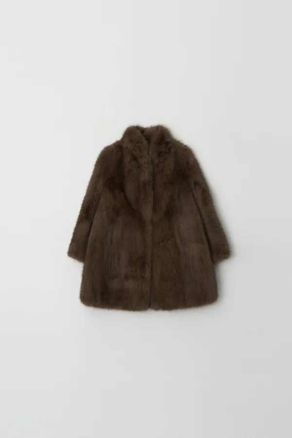 High Neck Fur Coat (brown)