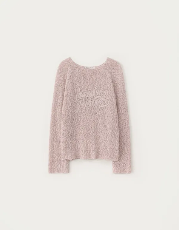 [Release] 6.10 출고 SS New Letter Long Sleeve Knit - Light Pink