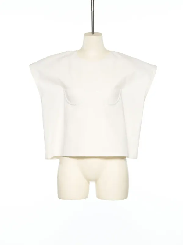 PS25 WHITE BRA POINT SLEEVELESS TOP