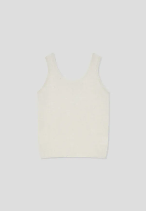 Fox wool u-neck knit vest (oatmeal)
