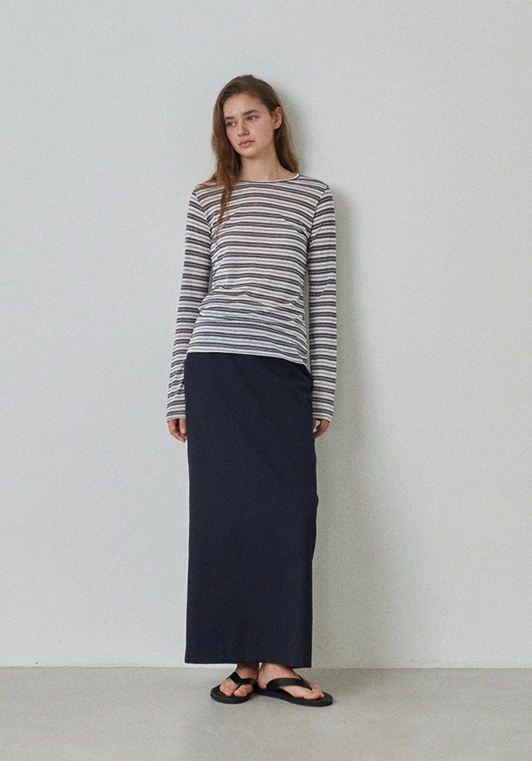 이브세이지 [1차 리오더]Sheer Stripe tee 상품 이미지 2