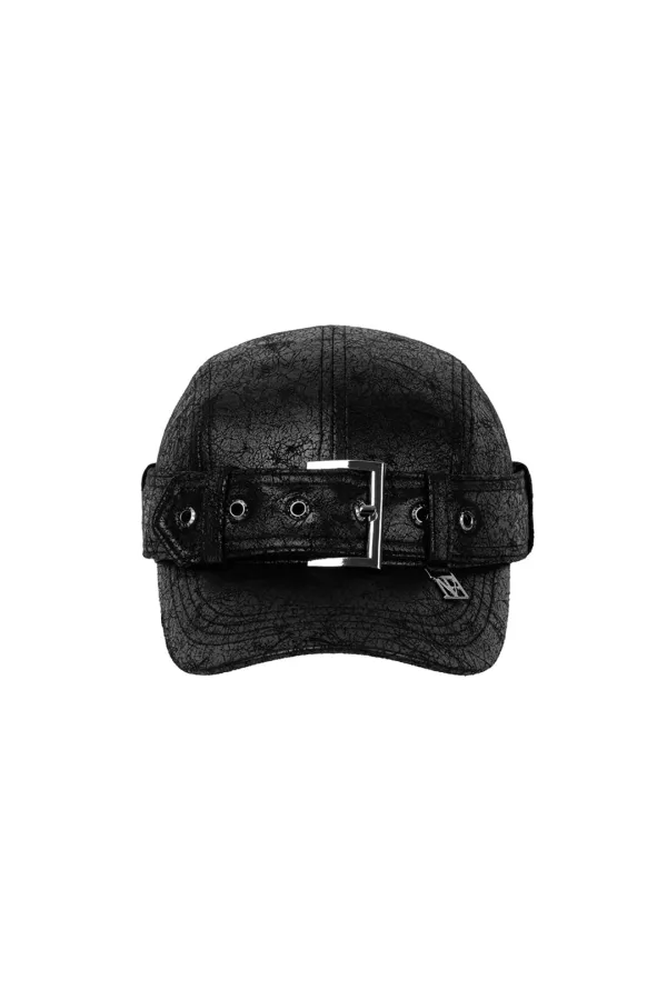 Belted Buckle Detail Cap [ Black ]