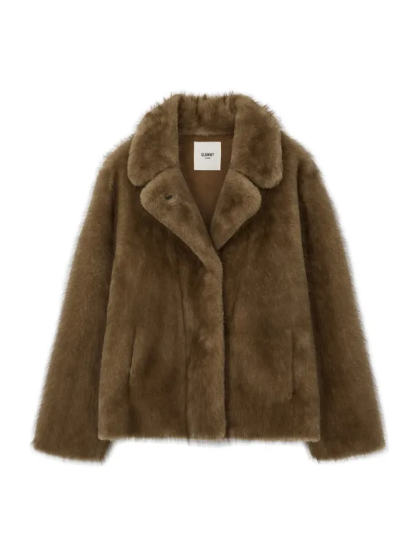 G MIX FUR JACKET (BROWN)