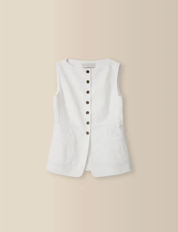 Como Boat-Neck Vest (White)