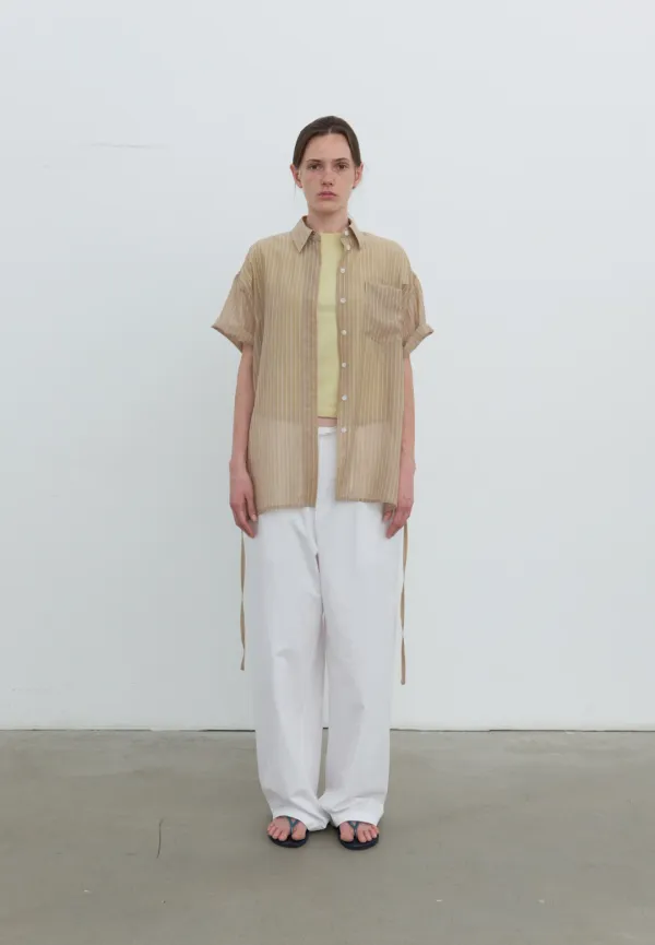 Two way tencel wrap shirt (beige)