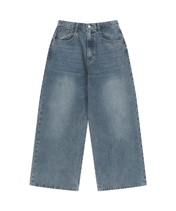 W STITCH DENIM PANTS BLUE