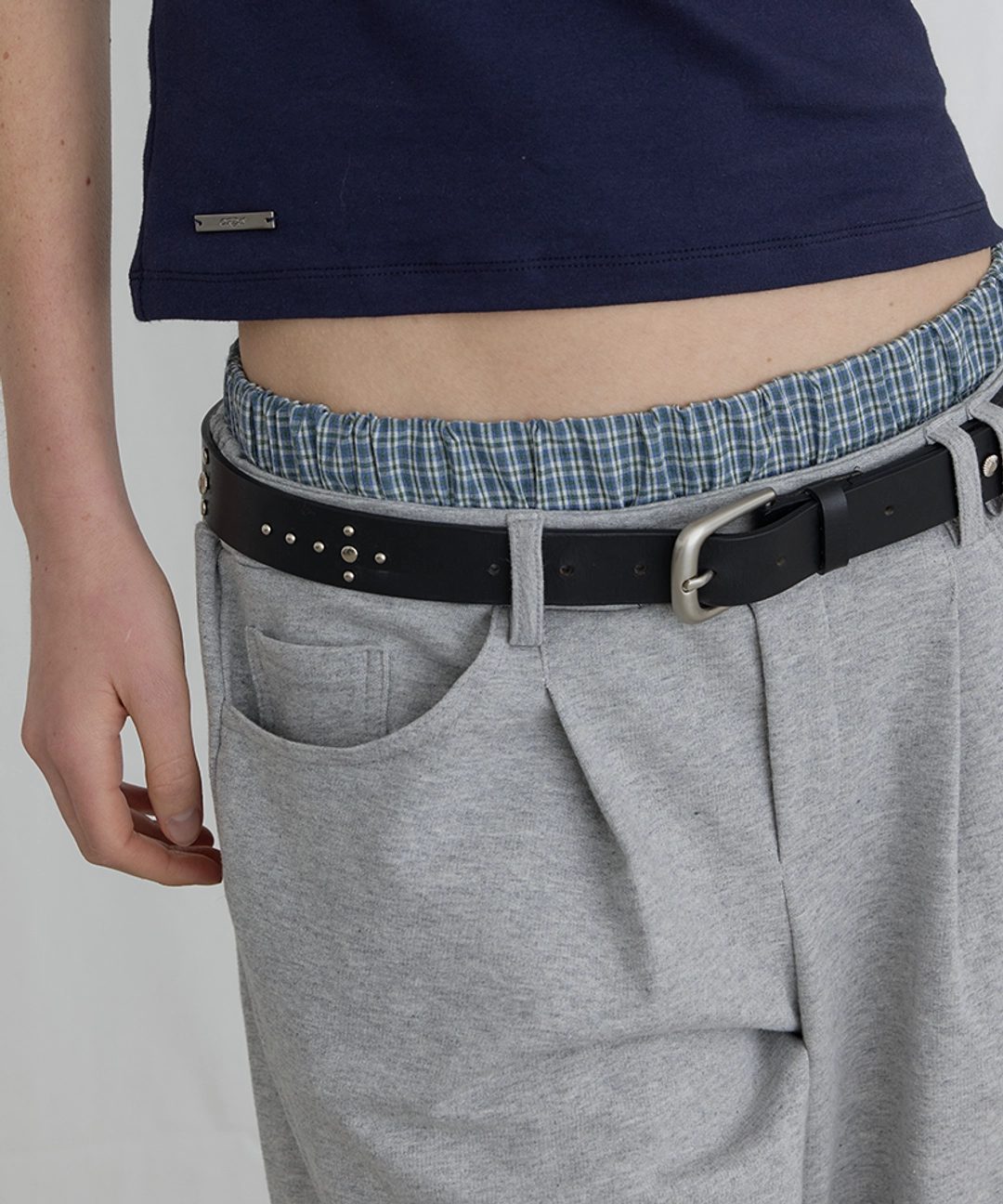 오데스 [슬기 착용] CROSS STUDDED LEATHER BELT 상품 이미지 2