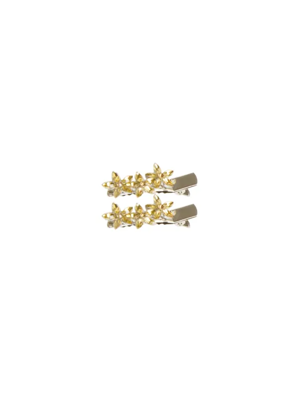 FLAKE HAIRCLIP 2 SET CHROME YELLOW
