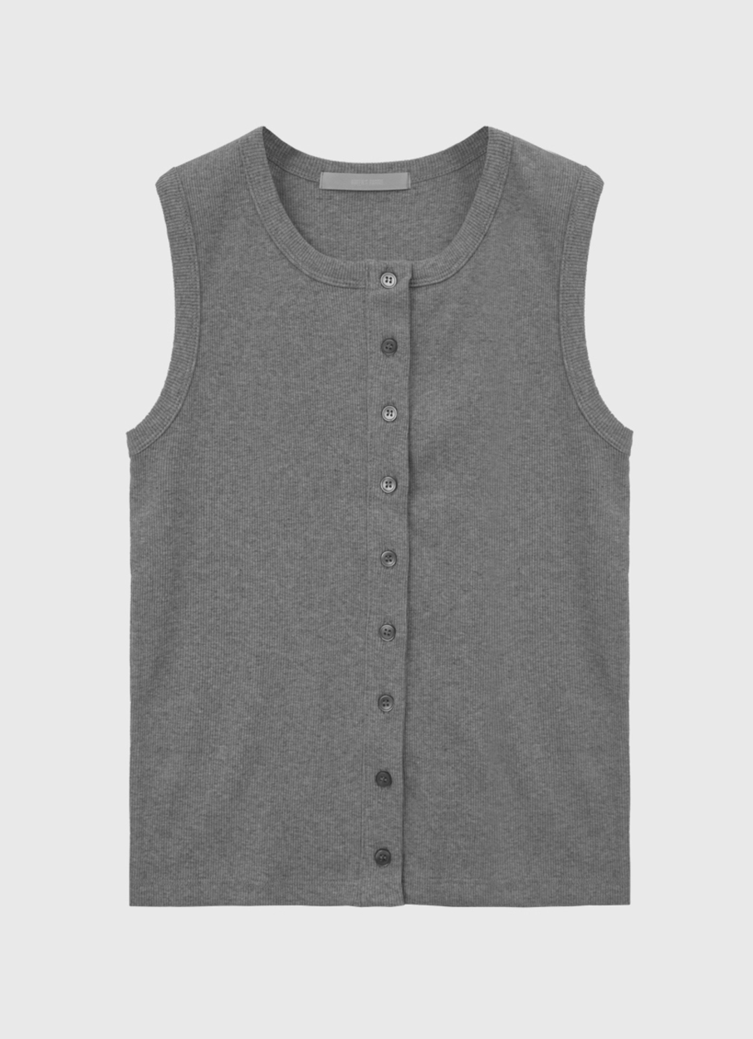 퀸스래빗 Cotton Ribbed Button Open Sleeveless 상품 이미지 3