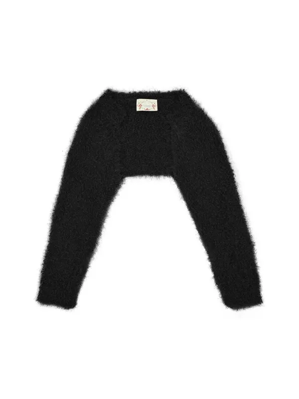 POM POM KNIT BOLERO (BLACK)