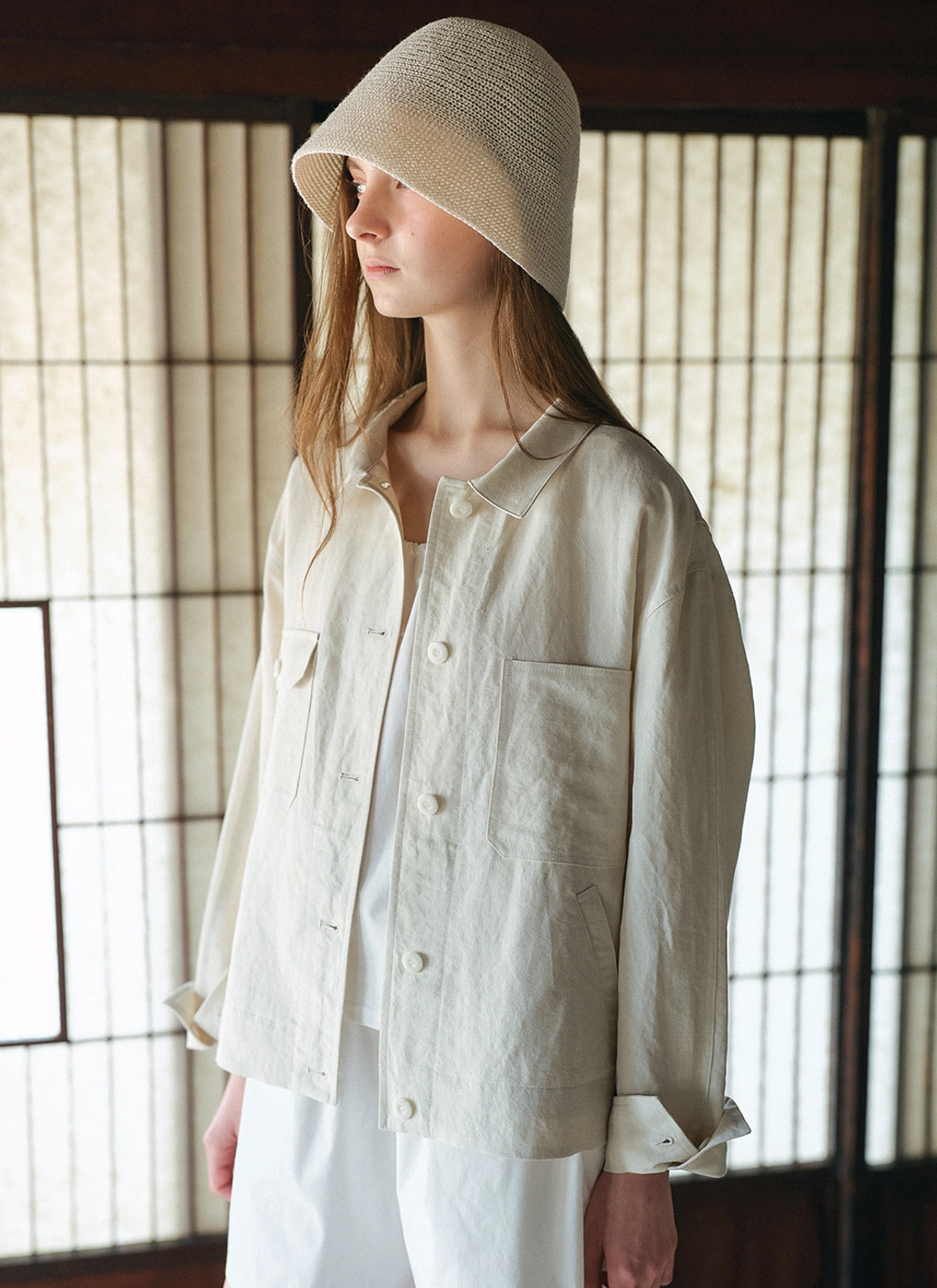 르닐 [6/5 예약배송] Baker Linen Jacket (Cream) 상품 이미지 2
