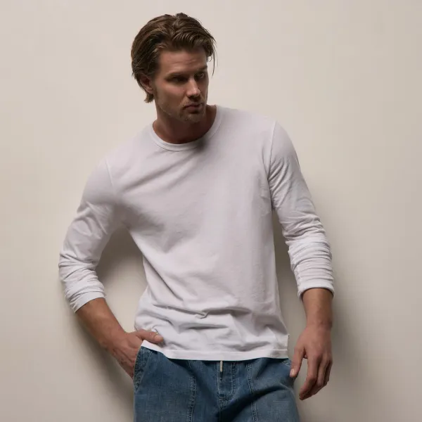 Long Sleeve Crew Neck - White