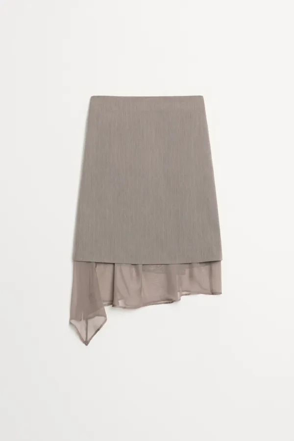 Rina Layered Skirt beige, black
