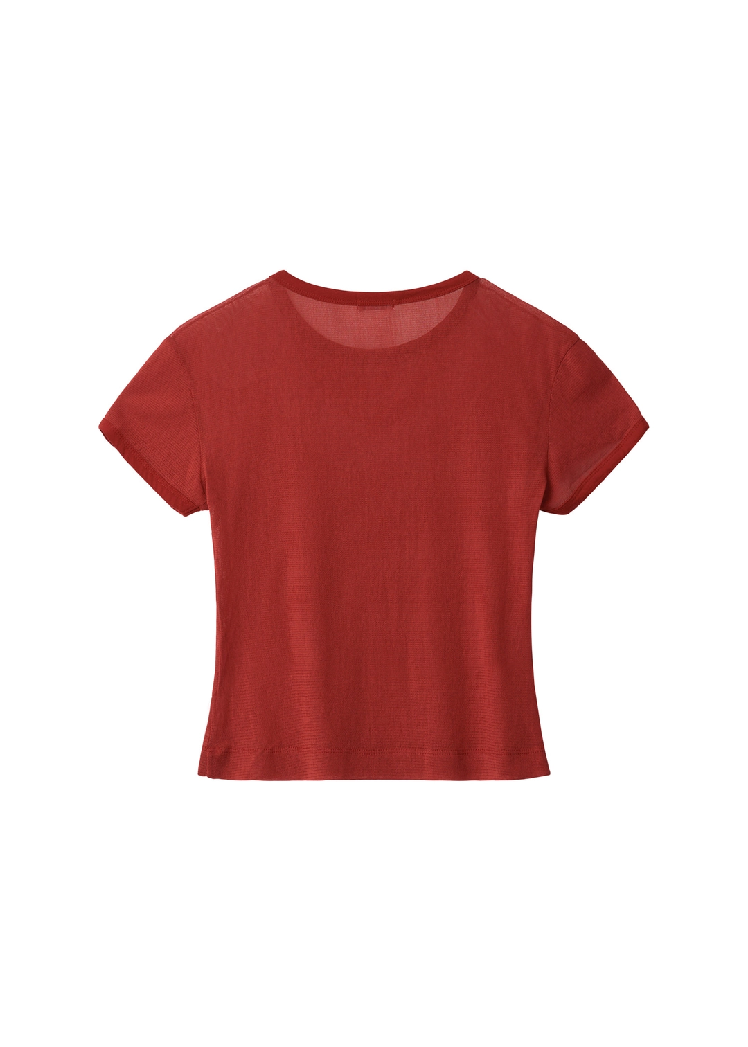 파이시스 Cotton Mesh Slim Fit T-shirt_Red 상품 이미지 3