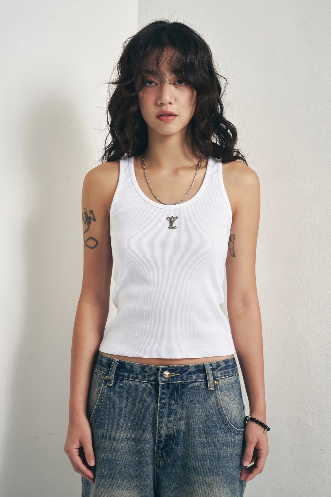 와이이이엘 Y. RIBBED SLEEVELESS TOP WHITE 상품 이미지 2