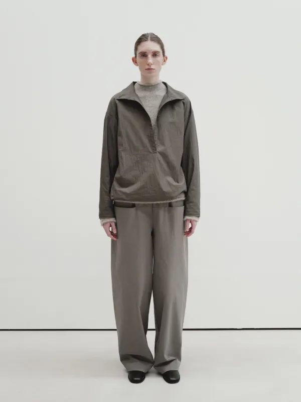 half placket shirt (ash gray)