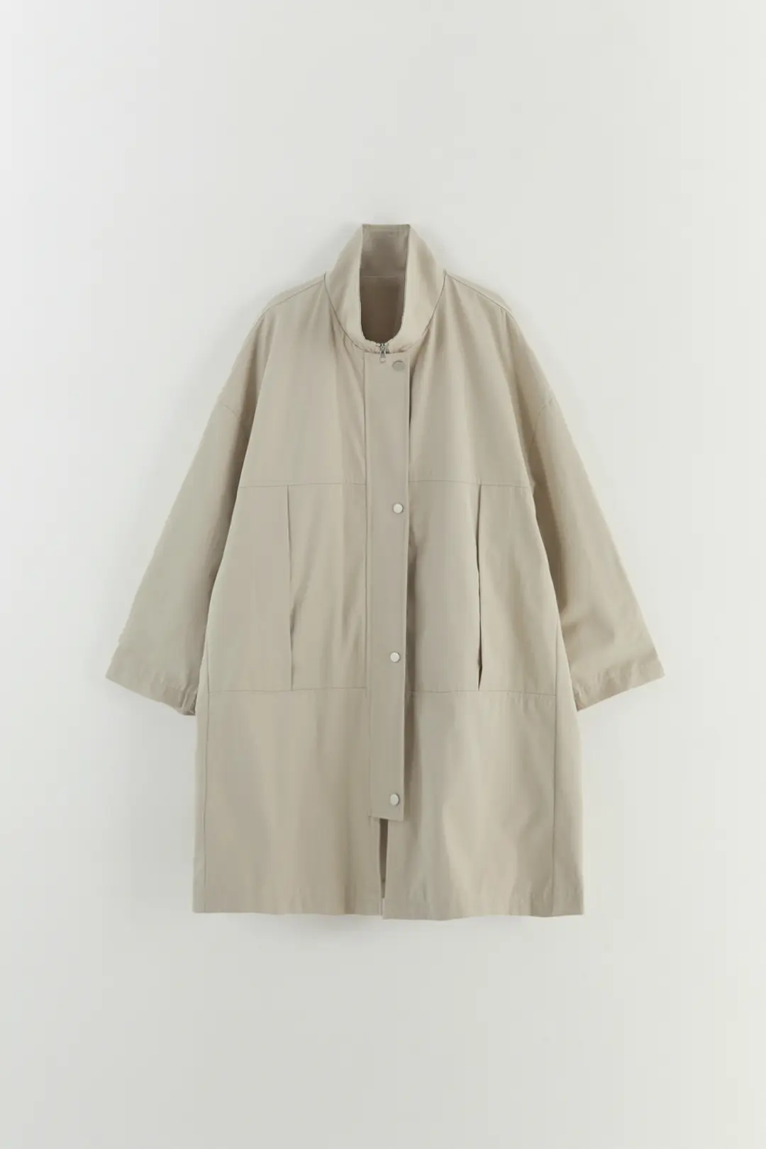 더라우스트 하이넥 하프 트렌치 점퍼 BEIGE 상품 이미지 2