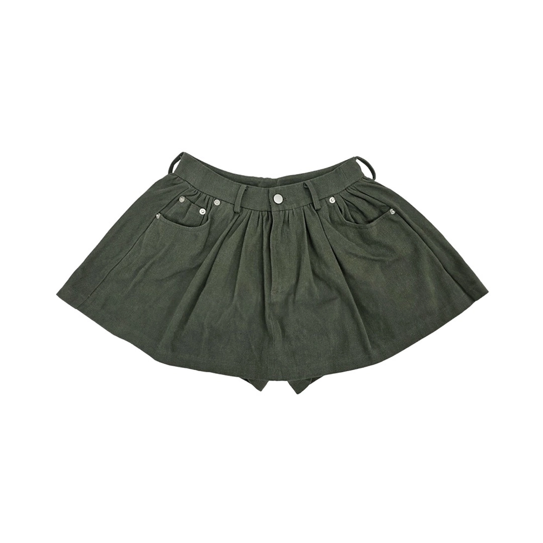 피브비 Shirring Mini Skirt (fuzzy charcoal) 상품 이미지 1