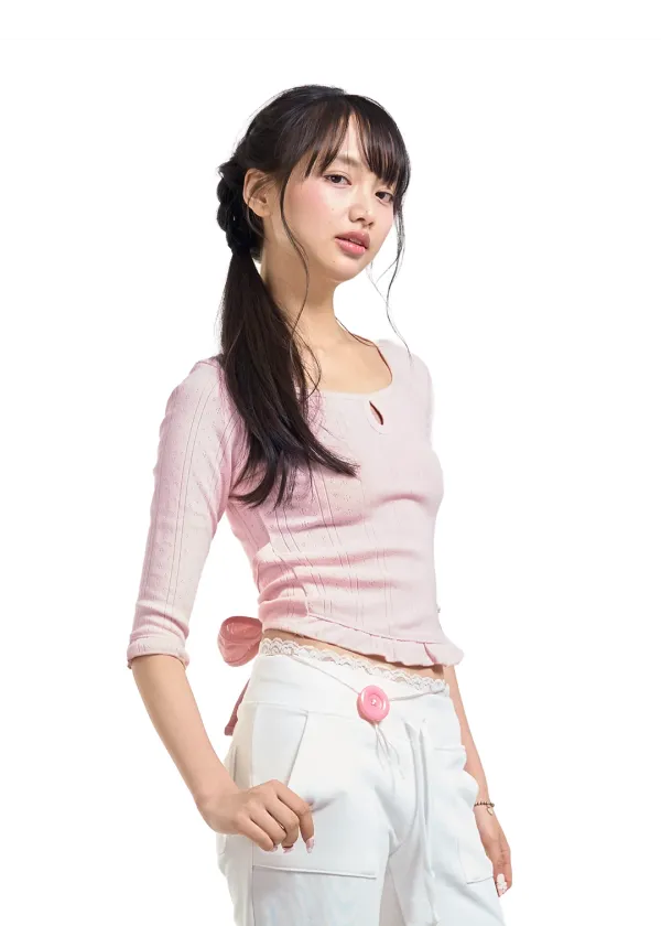 LACE BANDING SWEATPANTS [IVORY]