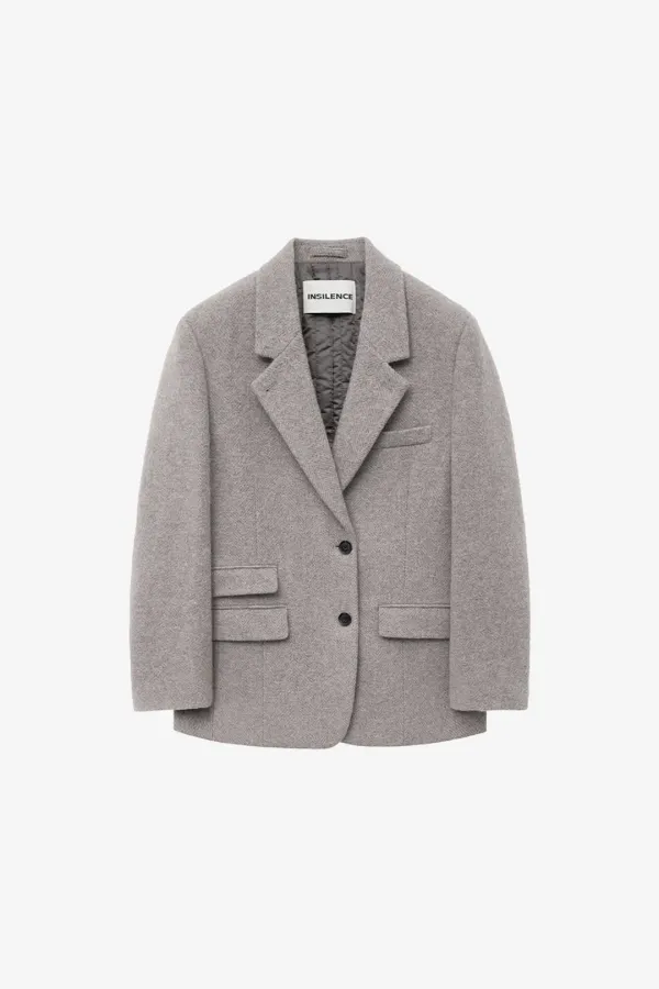 윈터 오버사이즈 하프 자켓 GREY BEIGE