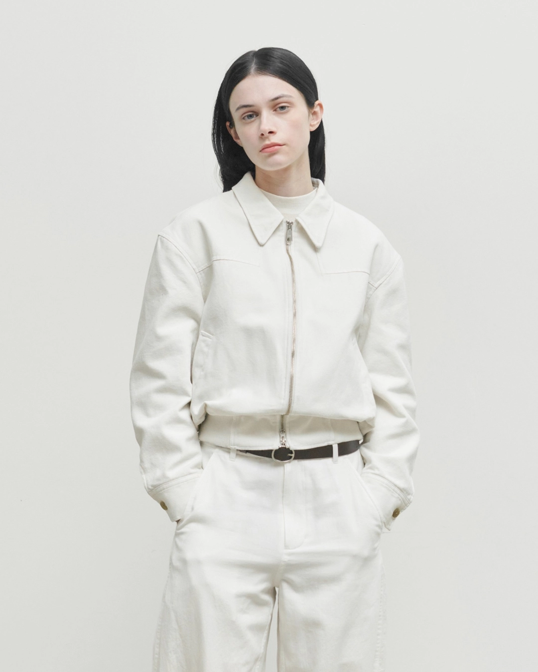 브라운야드 W Washed Blouson, Ivory 상품 이미지 2