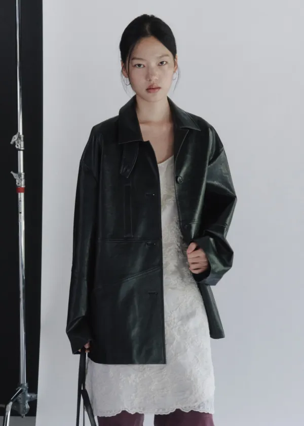STUNNA LEATHER JACKET [BLACK]