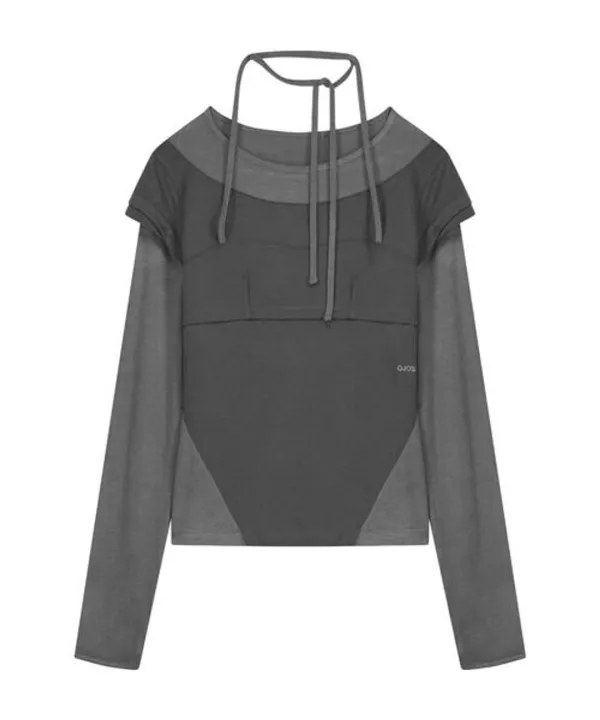 Halter Strap Long Sleeve / Grey