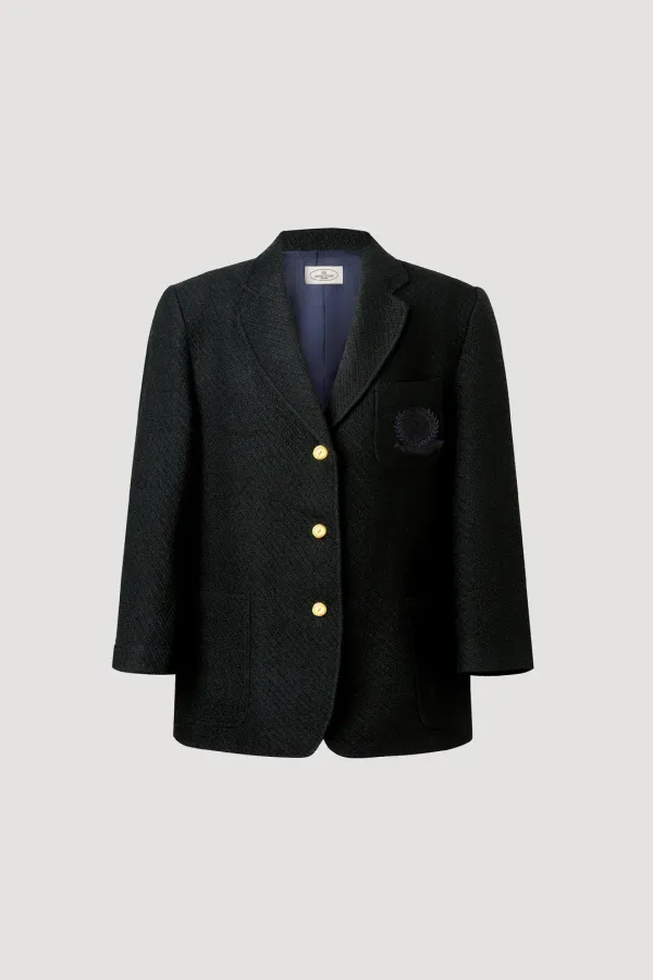 Part.8 Marine embroidered jacket (black)