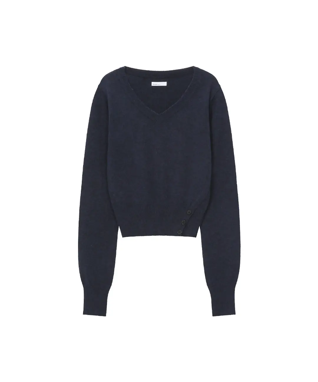 미세키서울 Vneck slit button knit NAVY 상품 이미지 1