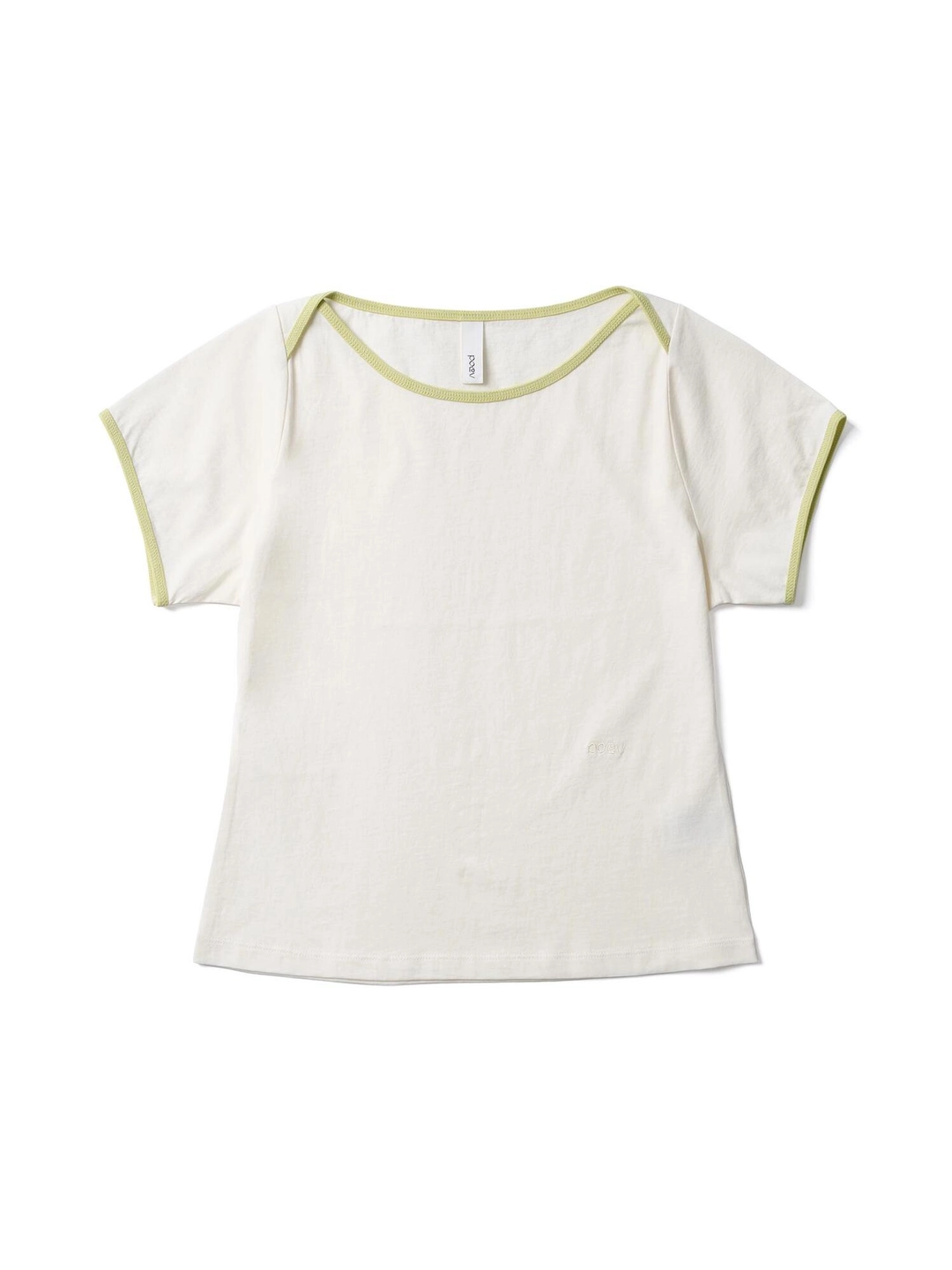 포에브 Contrast Boat-neck T-shirt -Cream 상품 이미지 3