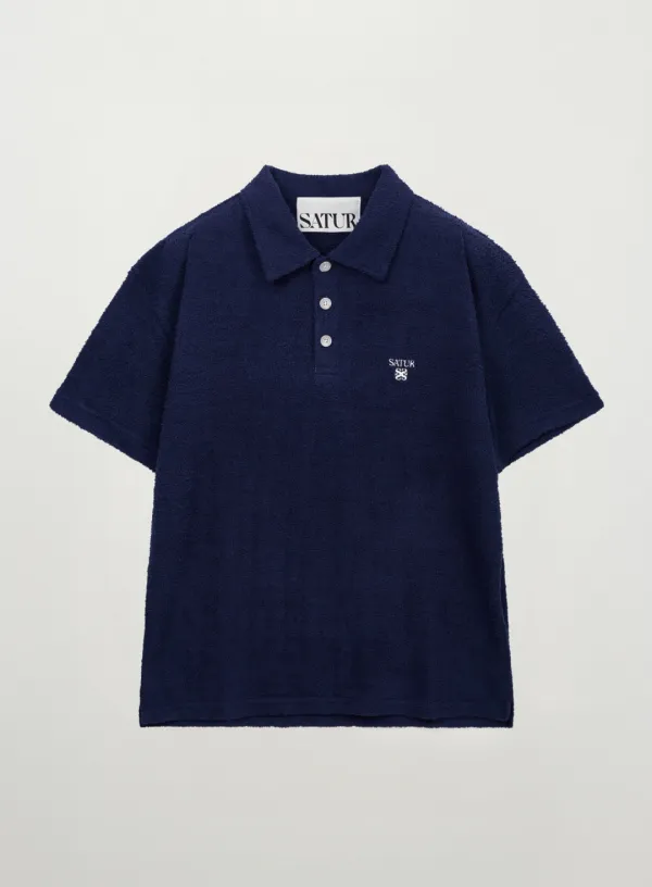 Hairy Collar T-Shirt - Navy