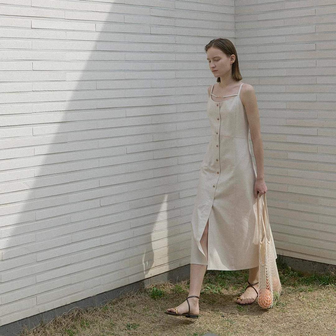 아뜰리에 나인 (OP-6205)SLEEVELESS LINEN CHAIN DRESS 상품 이미지 2