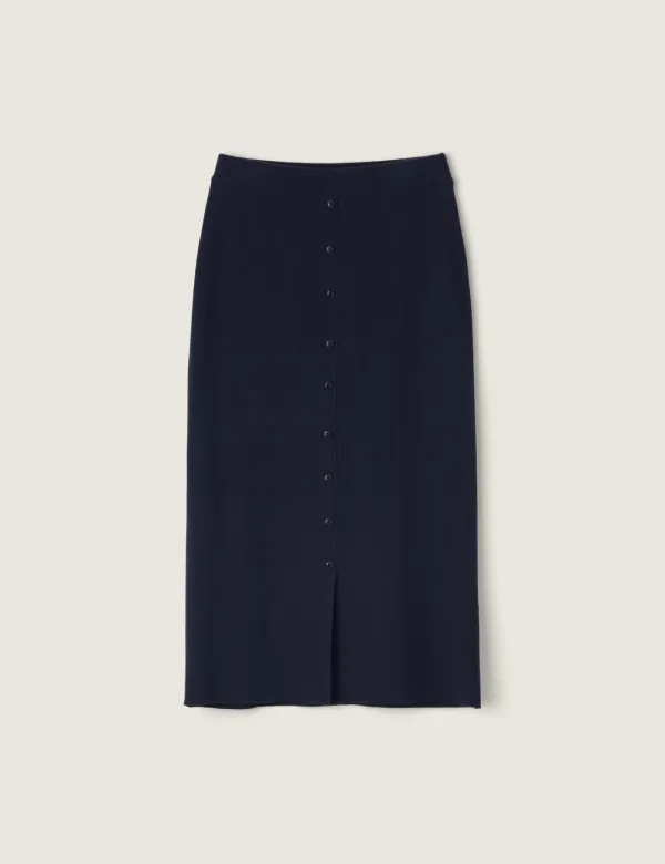 Sojeanne Wool Knit Skirt (Navy)