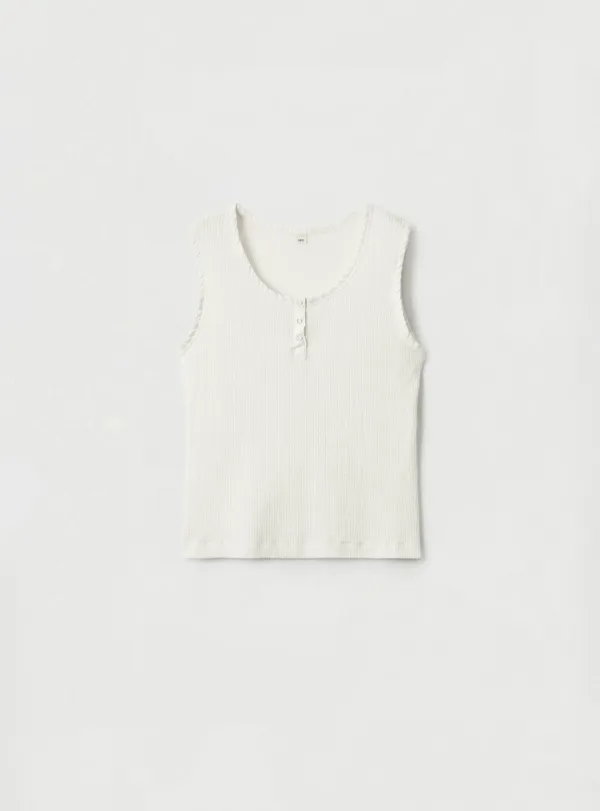 WASHED SLEEVELESS - WHITE