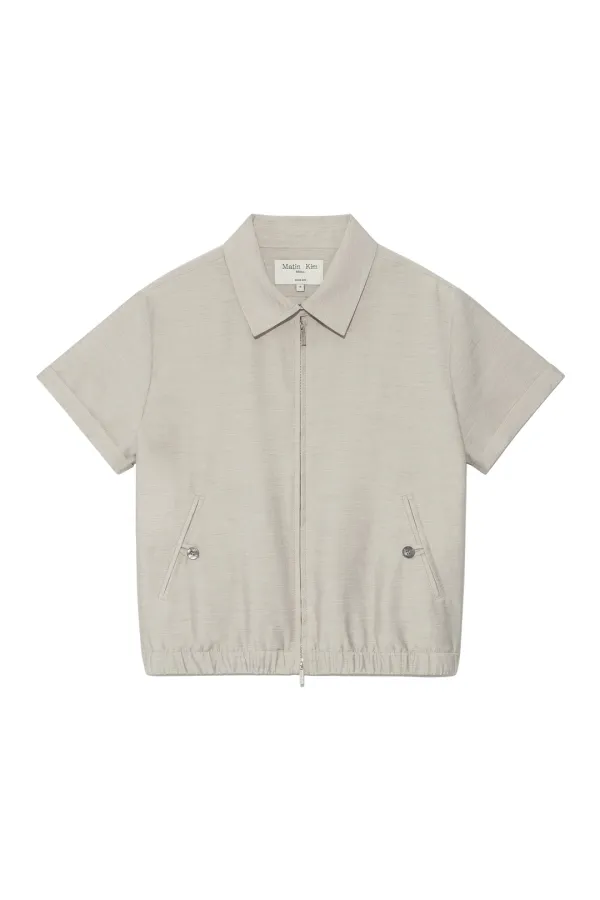 HALF SLEEVE LIGHT BLOUSON IN BEIGE