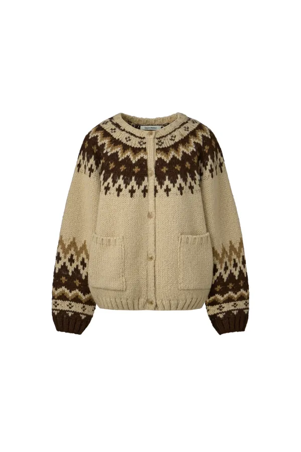 NORDIC HEAVY CARDIGAN [BEIGE]